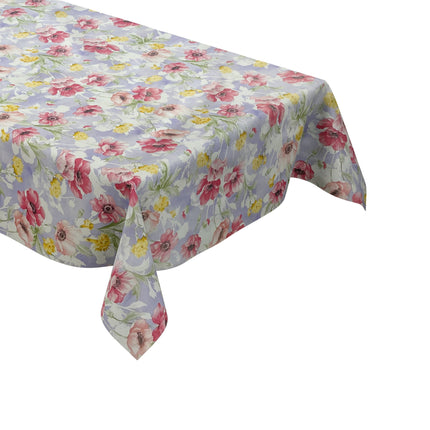 Wachstuch Tischdecke Mohnblumen lila Flieder