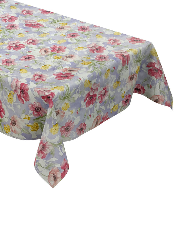 Wachstuch Tischdecke Mohnblumen lila Flieder