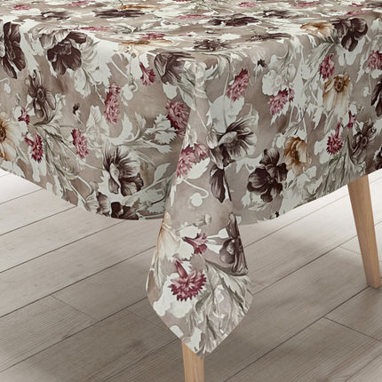 Wachstuch Tischdecke Mohnblumen altrosa