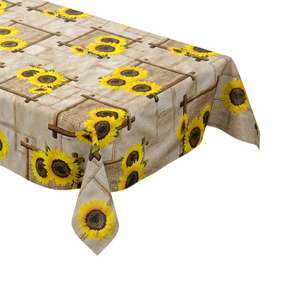Wachstuch Tischdecke Sonnenblumen braun