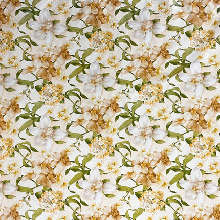 Wachstuch Tischdecke 01446-02 Lilien Blumen floral Meterware beige eckig rund oval