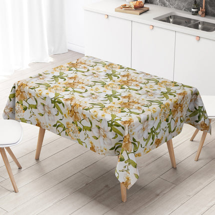 Wachstuch Tischdecke 01446-02 Lilien Blumen floral Meterware beige eckig rund oval