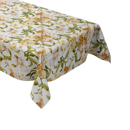 Wachstuch Tischdecke 01446-02 Lilien Blumen floral Meterware beige eckig rund oval