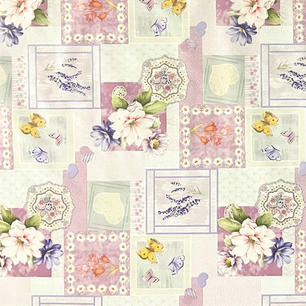 Wachstuch Rolle SONDERPOSTEN Blumen floral bunt 01447-01 Rollenware