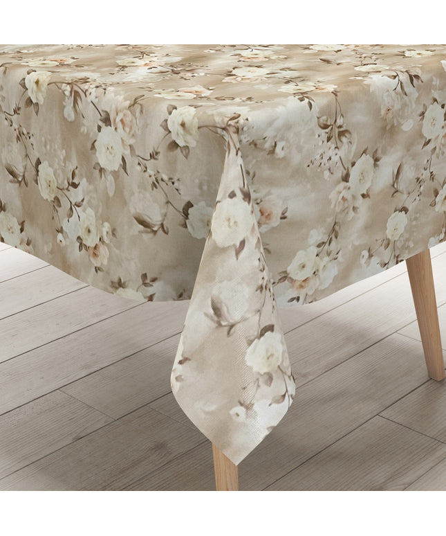 Wachstuch Tischdecke Rosen braun