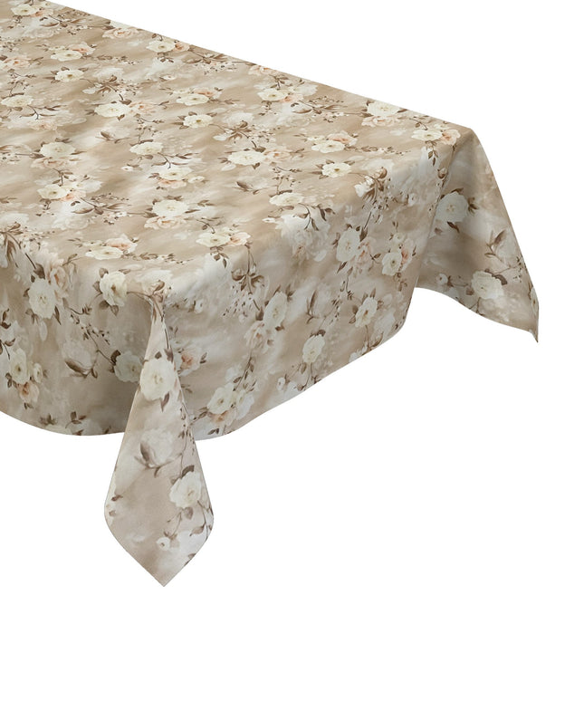 Wachstuch Tischdecke Rosen braun