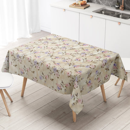 Wachstuchtischdecke beige rosen