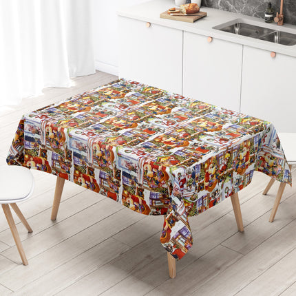 KEVKUS Wachstuch Tischdecke Weihnachten 01518-00 Weihnachtsmann Geschenke eckig rund oval