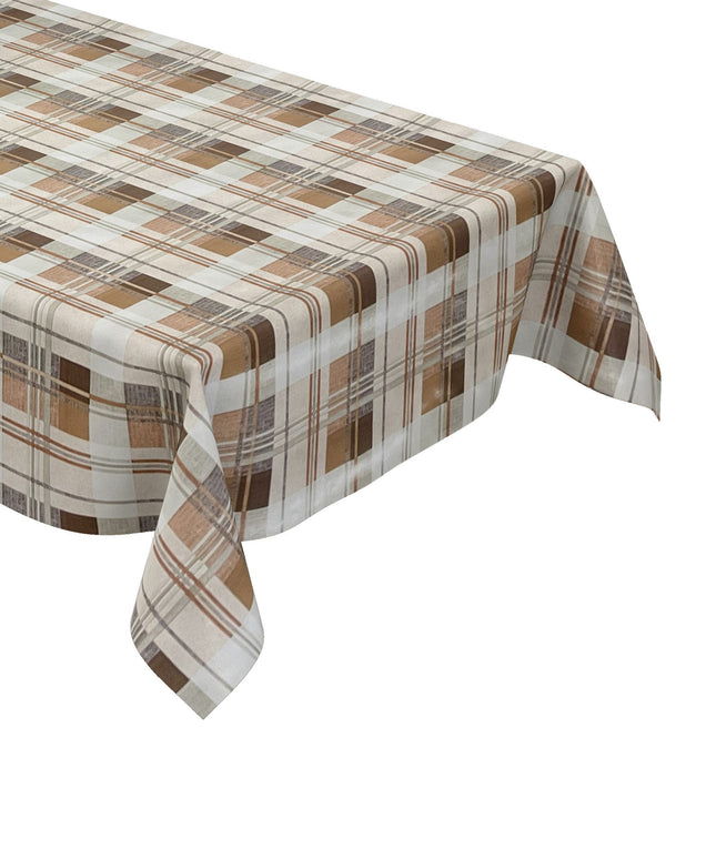 Wachstuch Tischdecke kariert braun beige