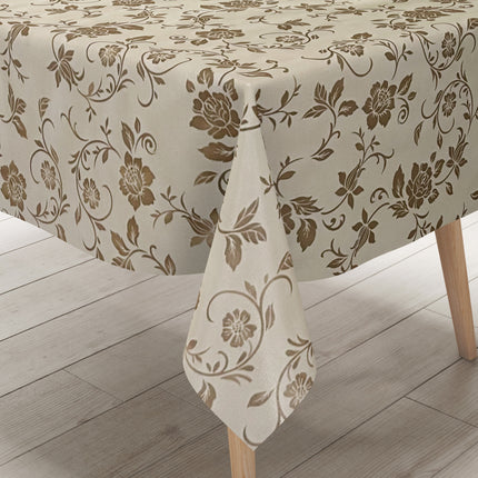 Wachstuch Elegant Blumen beige gold