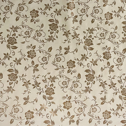 Wachstuch Elegant Blumen beige gold