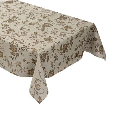 Wachstuch Elegant Blumen beige gold