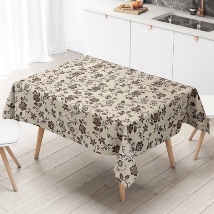 Wachstuch Tischecke beige bronze elegant barock