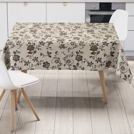 Wachstuch Tischecke beige bronze elegant barock
