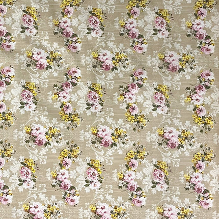 Wachstuch Tischdecke beige Rosen Blüten