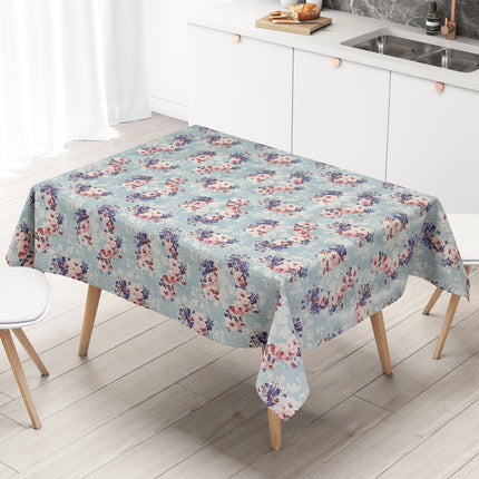 Wachstuchtischdecke Rosen hellblau