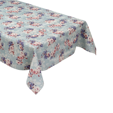 Wachstuchtischdecke Rosen hellblau