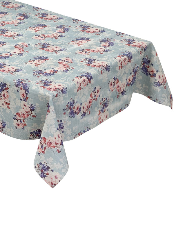 Wachstuchtischdecke Rosen hellblau