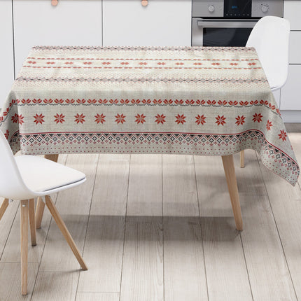 KEVKUS Wachstuch Tischdecke Weihnachten 01542-01 Bordürenmuster eckig rund oval