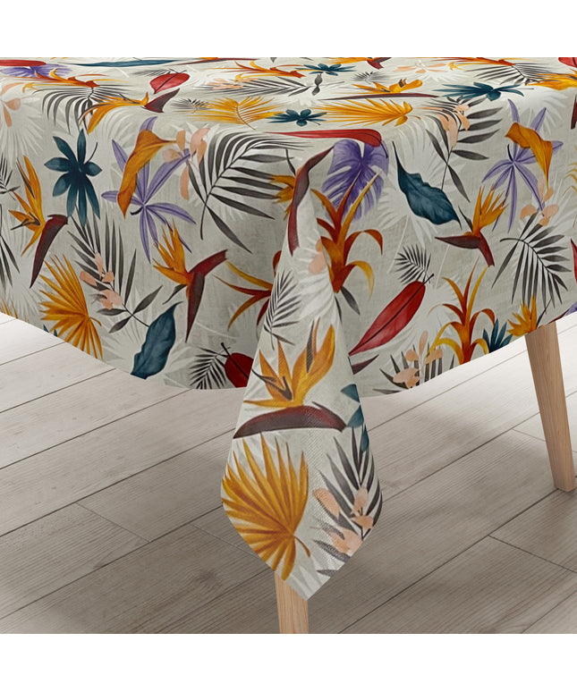 Wachstuch Tischdecke Dschungel Blumen Blätter