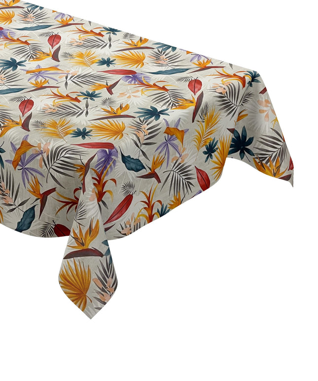 Wachstuch Tischdecke Dschungel Blumen Blätter