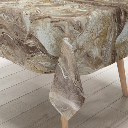 Wachstuchdecke marmoriert beige braun