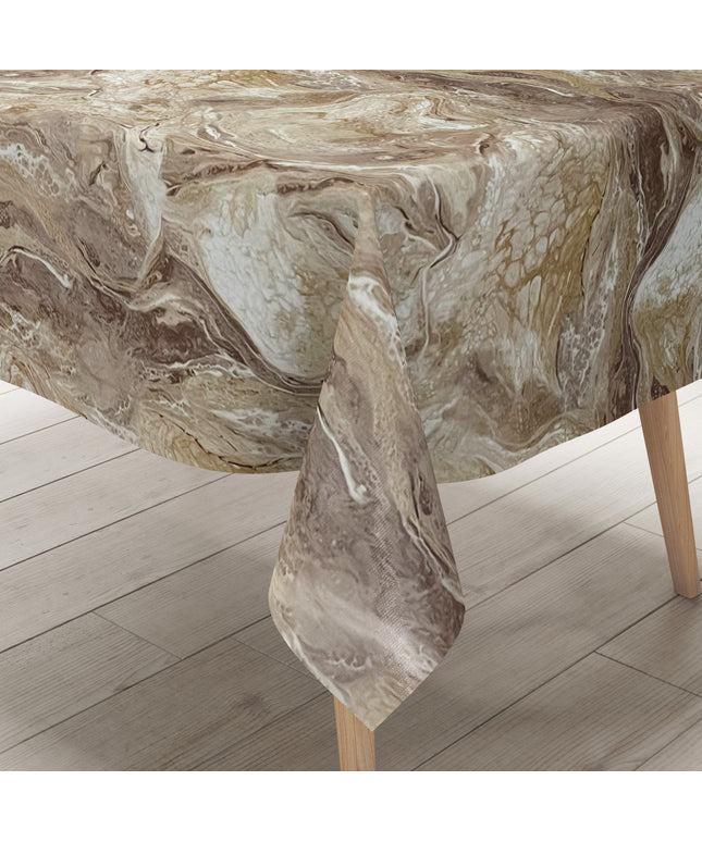 Wachstuchdecke marmoriert beige braun