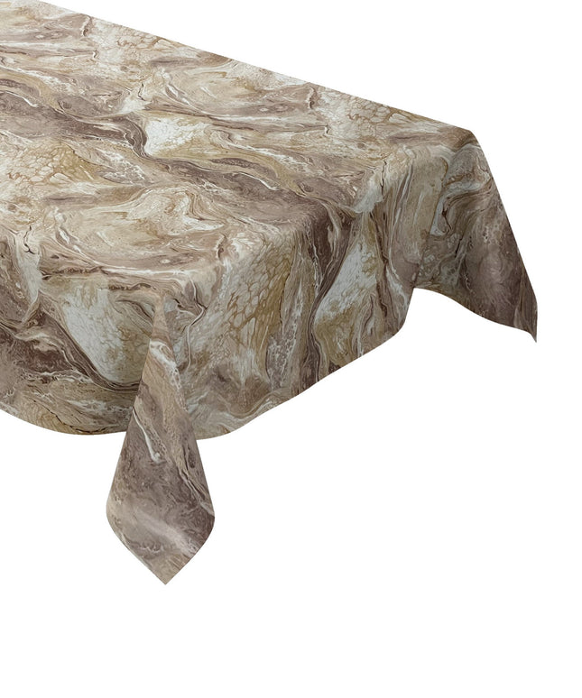 Wachstuchdecke marmoriert beige braun