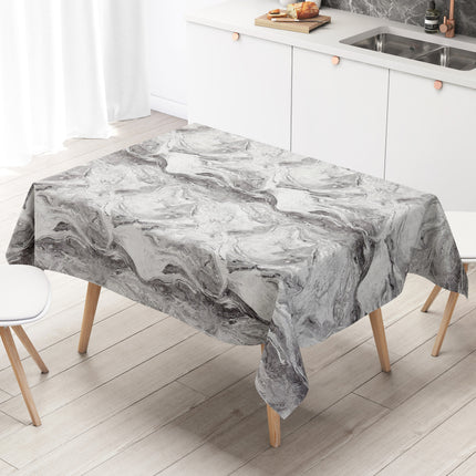 Wachstuch Tischdecke 01573-07 schwarz weiß marmoriert Marmoroptik eckig rund oval