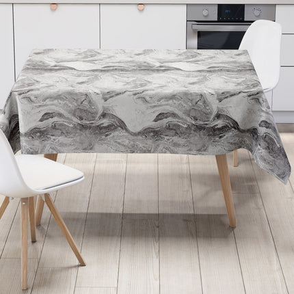 Wachstuch Tischdecke 01573-07 schwarz weiß marmoriert Marmoroptik eckig rund oval
