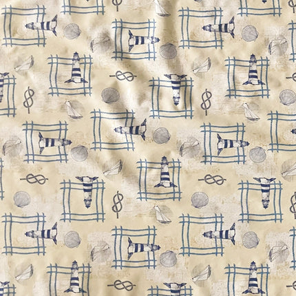 Wachstuch Tischdecke maritim beige