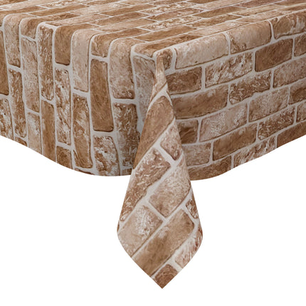 Wachstuch Tischdecke 01590-03 Ziegelsteine Klinker Loft eckig rund oval