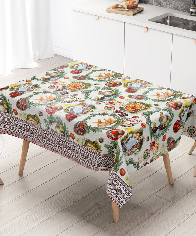 Wachstuch Rolle Meterware Rollenware 01611-01 Ostern Osterhase Ostereier Bordürenmuster