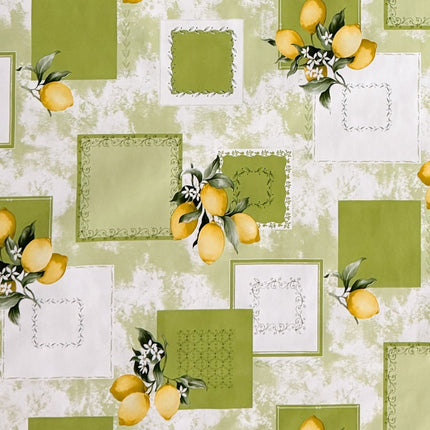 Wachstuch Tischdecke Zitronen grün