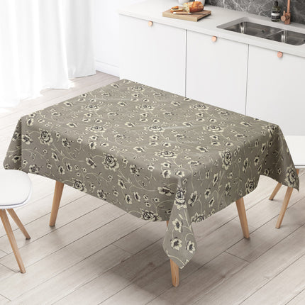 Wachstuch Tischdecke Rosen grau beige