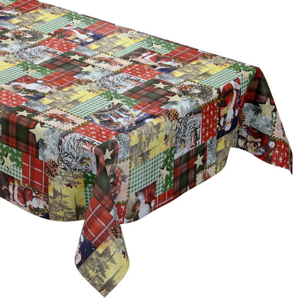 KEVKUS Wachstuch Tischdecke Weihnachten 01655-00 Patchwork kariert eckig rund oval