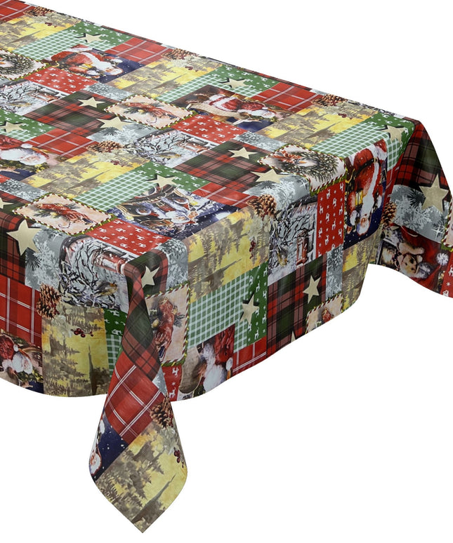 KEVKUS Wachstuch Tischdecke Weihnachten 01655-00 Patchwork kariert eckig rund oval