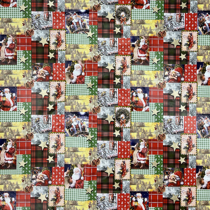 KEVKUS Wachstuch Tischdecke Weihnachten 01655-00 Patchwork kariert eckig rund oval
