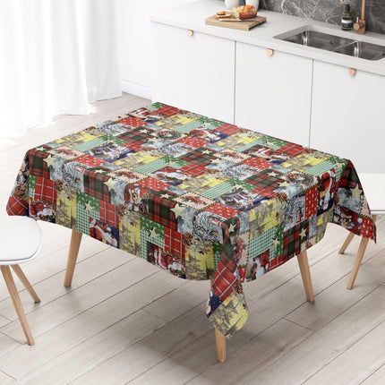 KEVKUS Wachstuch Tischdecke Weihnachten 01655-00 Patchwork kariert eckig rund oval