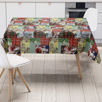 KEVKUS Wachstuch Tischdecke Weihnachten 01655-00 Patchwork kariert eckig rund oval