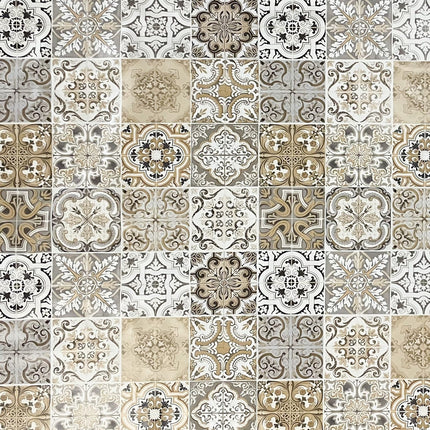 Wachstuch Tischdecke Mosaik beige grau