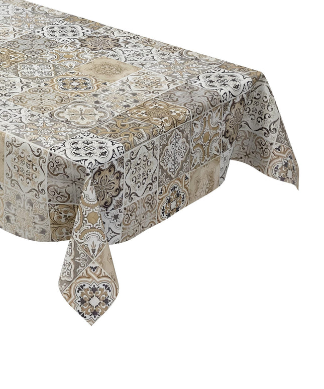 Wachstuch Tischdecke Mosaik beige grau