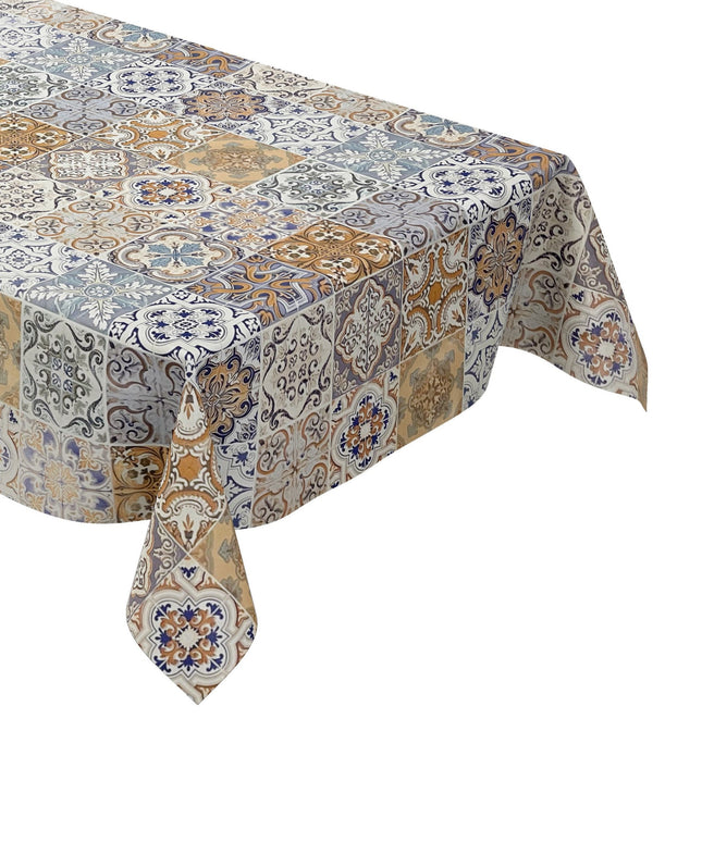 Wachstuch Tischdecke Mosaik blau orange