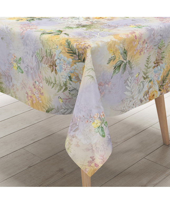 Wachstuch Tischdecke fliederfarben lüten Blumen