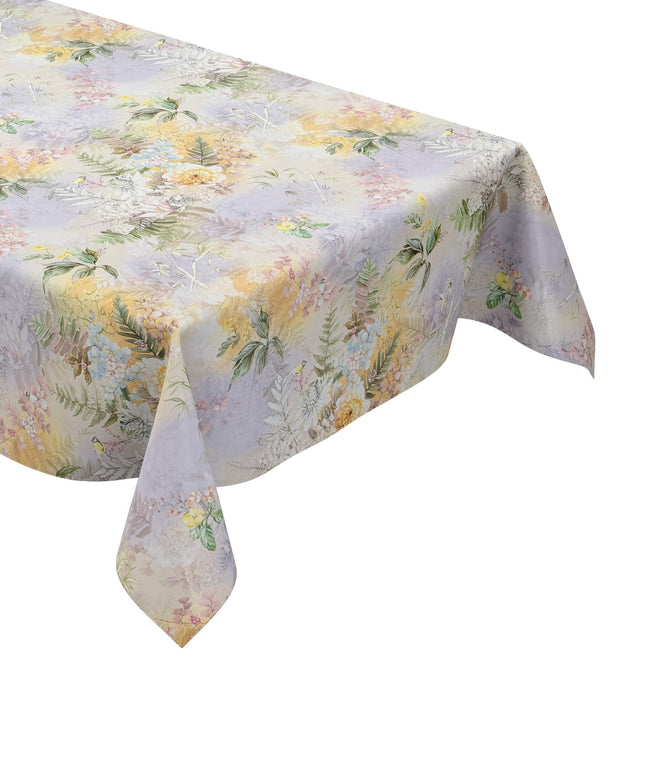 Wachstuch Tischdecke fliederfarben lüten Blumen