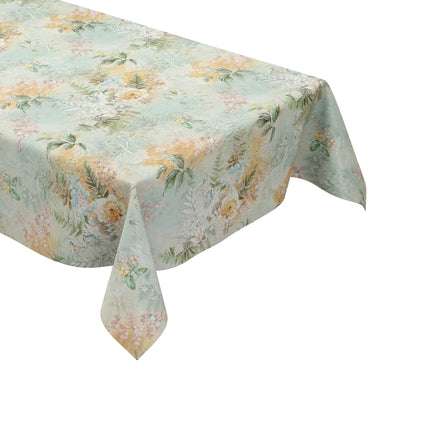 Wachstuch Tischdecke Blumen Blüten mintgrün