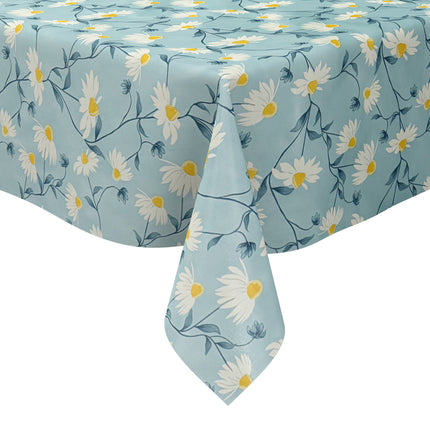 Wachstuch Tischdecke 01667-02 hellblau Margeriten Frühjahr Blüten eckig rund oval