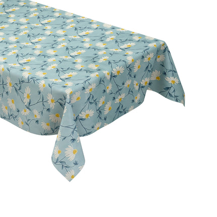 Wachstuch Tischdecke Margeriten hellblau