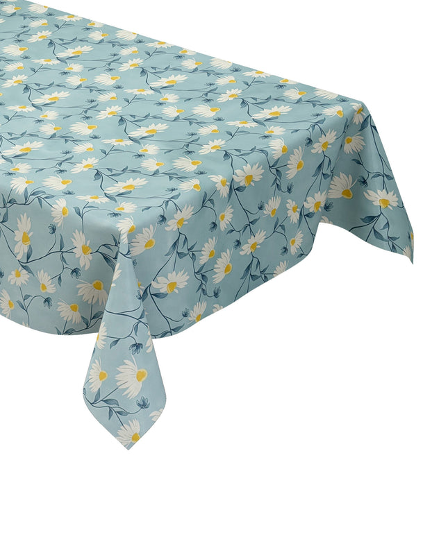 Wachstuch Tischdecke Margeriten hellblau