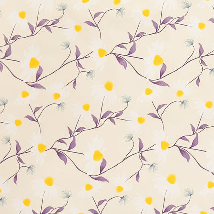 Wachstuch Tischdecke Margeriten beige